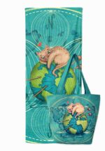 borsa e telo mare con gatto set ecologico maremmagatta